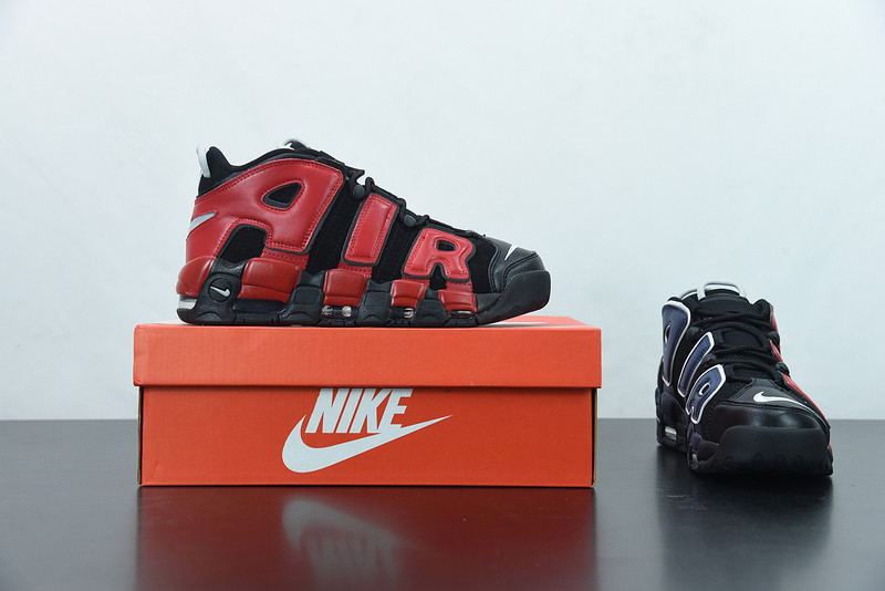 nike air more uptempo gs black red blue dm0017-001