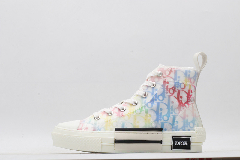 dio* b23 oblique high-top white sneaker