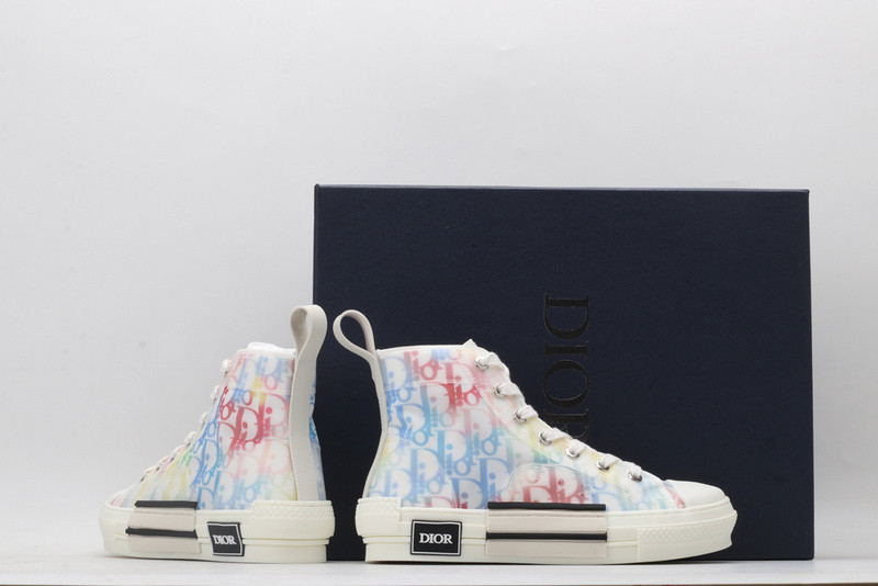 dio* b23 oblique high-top white sneaker