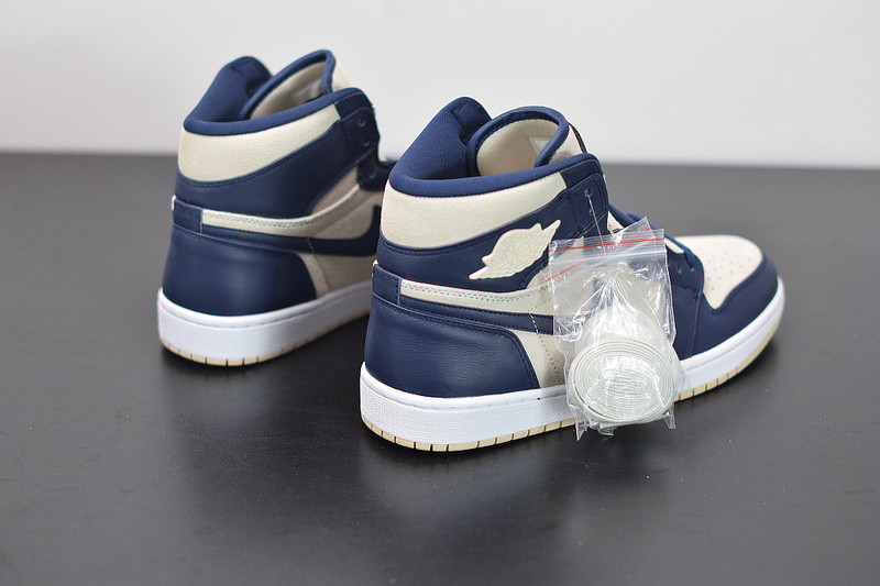 air jordan 1 retro prem "navy cream" aq9131-401