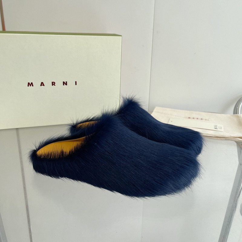 Marni calf hair slippers