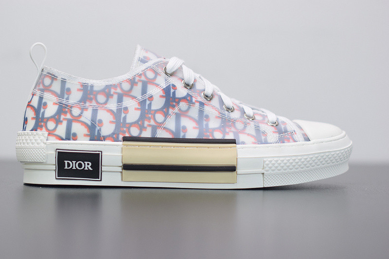 dio* b23 low-top sneaker in blue & red oblique