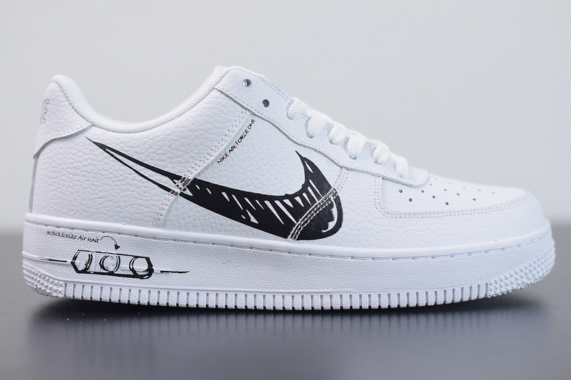 nike air force 1 low “sketch” in white/black cw7581-101