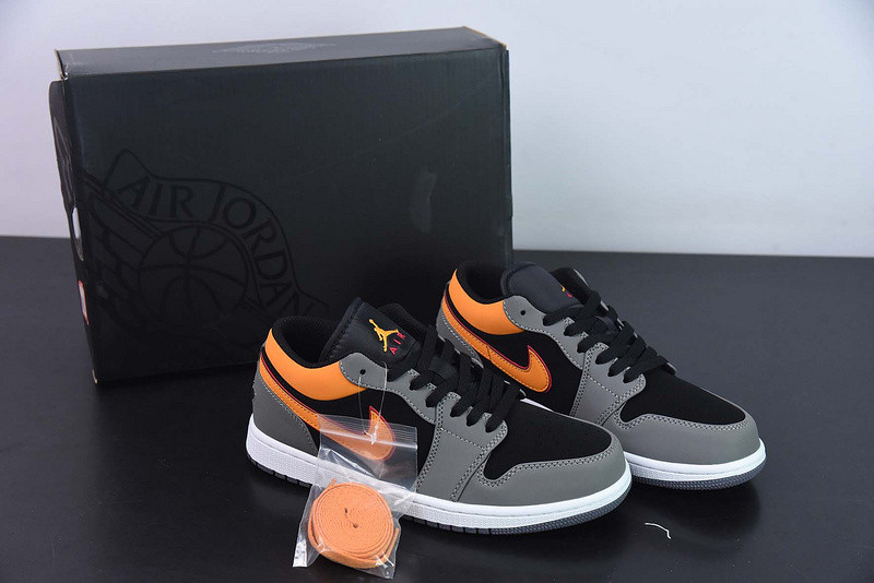 air jordan 1 low light graphite vivid orange fn7308-008