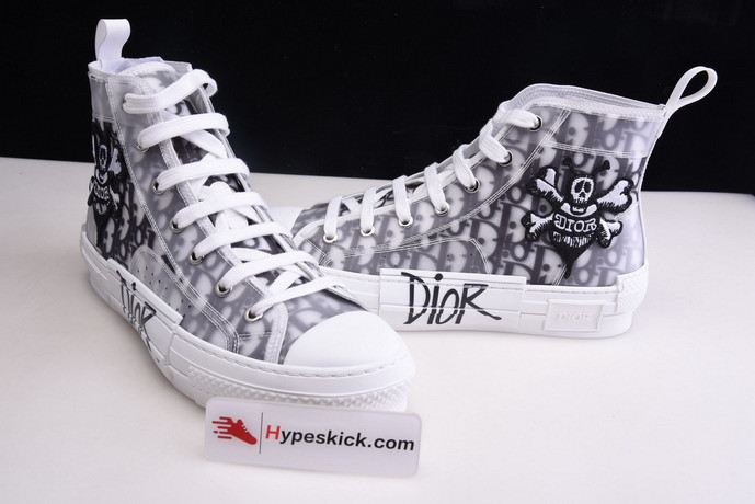 dio* b23 oblique high-top white sneaker